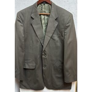Vtg Harve Benard Wool Brown/Gray Blazer Jacket Pants Suit Mens Sz 42 36